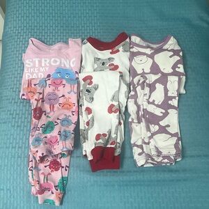 3 sets Girls Pajama sets size 4T